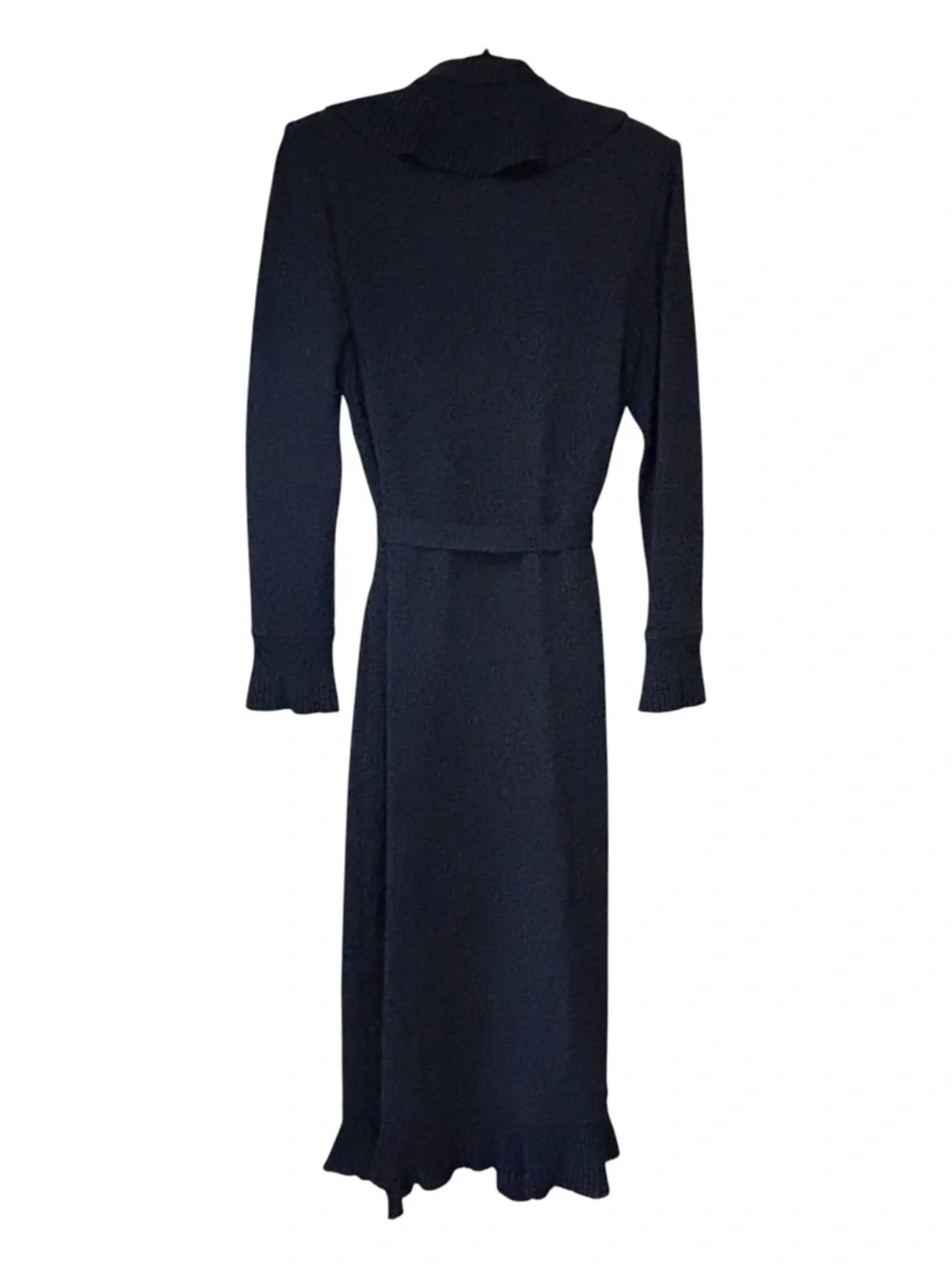NWT St. John Collection Black Kelly Coat - Knit Maxi Cardigan Sweater Sz 12 - Picture 2 of 8